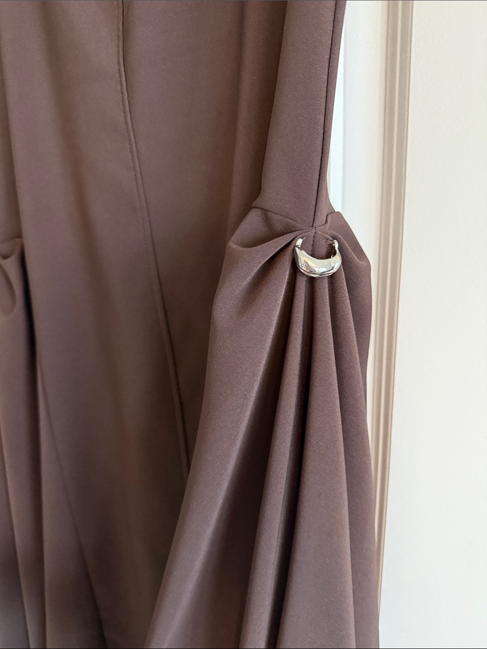 Commense Asymmetrical Neck Cap Sleeve Maxi Dress - Picture 8 of 13